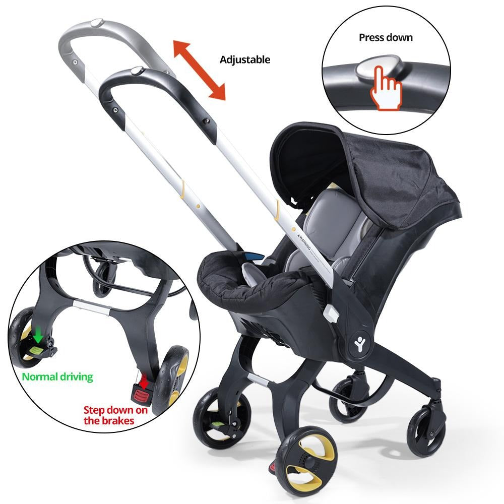 Baby Stroller - Aluminum Frame, Sunshade, Recline Seat And Landscape Folding Design, Portable Shopping Outdoor Travel Use