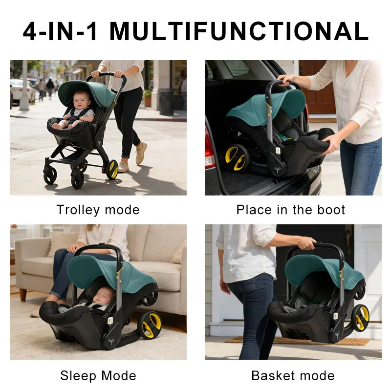 (No Base)Baby Stroller ,Newborn Stroller,Foldable Stroller Legs,Equipped with Chest Clip,One-Click Contraction Function,Alloy Metal Material,4-wheel Travel Toddler Stroller#SummerVibes