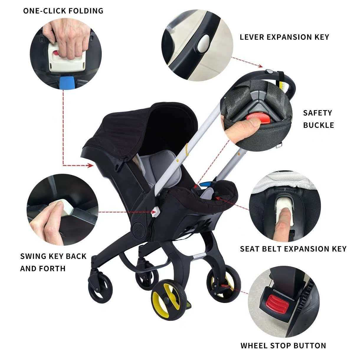 4-in-1 High-Landscape Baby Stroller