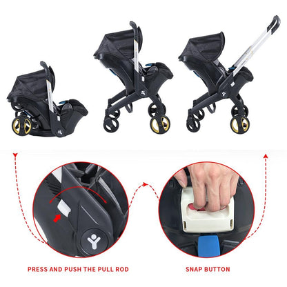 (No Base)Baby Stroller ,Newborn Stroller,Foldable Stroller Legs,Equipped with Chest Clip,One-Click Contraction Function,Alloy Metal Material,4-wheel Travel Toddler Stroller#SummerVibes