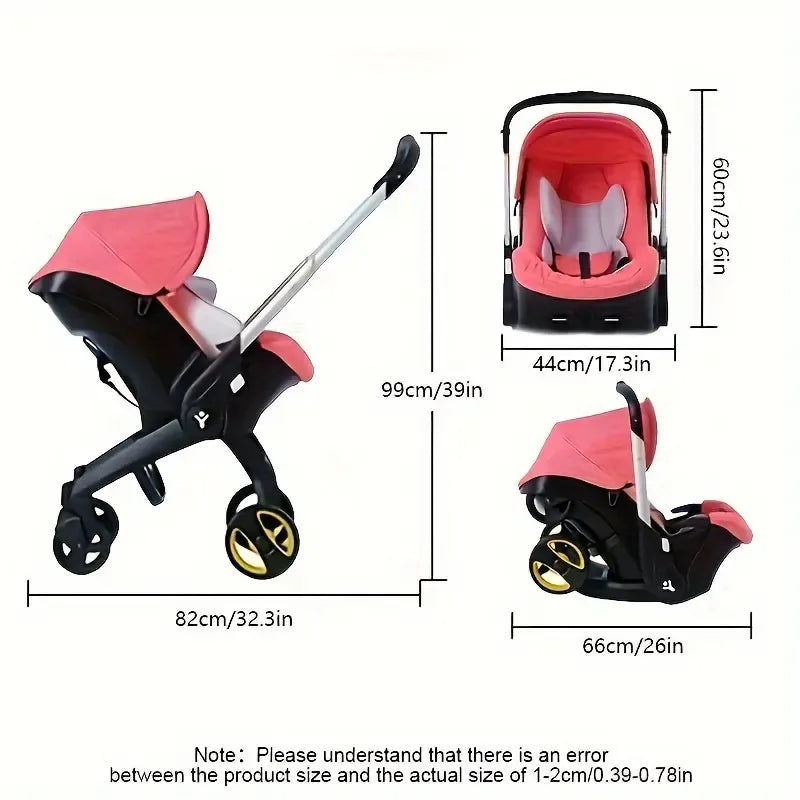 Baby Stroller - Aluminum Frame, Sunshade, Recline Seat And Landscape Folding Design, Portable Shopping Outdoor Travel Use