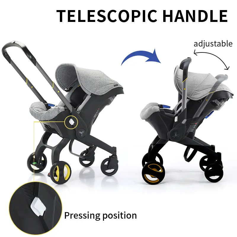 Baby Stroller - Aluminum Frame, Sunshade, Recline Seat And Landscape Folding Design, Portable Shopping Outdoor Travel Use