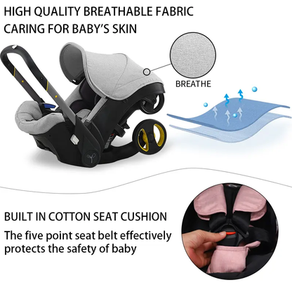 Baby Stroller - Aluminum Frame, Sunshade, Recline Seat And Landscape Folding Design, Portable Shopping Outdoor Travel Use