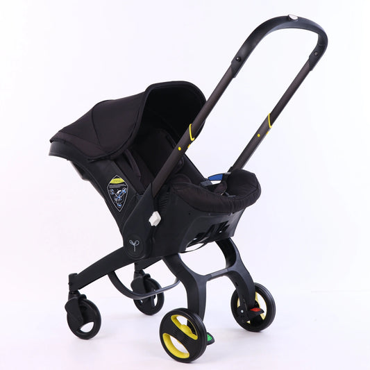 Portable Foldable Aluminum Lightweight Stroller for 3-6 Months Toddlers - All-in-1 Convertible Adjustable Stroller, with Canopy, Reversible Seat, Caddy, Basket, No Latch Base, Adjustable Baby Cradle, for Summervibes Outdoorfun